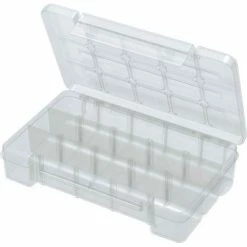 Discount ⭐ Akro-Mils Medium Clear storage case w/ 2 Dividers 05805, 11x7x2-3/8 - Pkg Qty 6 🎁 -Containers shop 05805 20