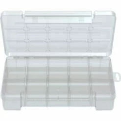 Discount ⭐ Akro-Mils Medium Clear storage case w/ 2 Dividers 05805, 11x7x2-3/8 - Pkg Qty 6 🎁 -Containers shop 05805 22