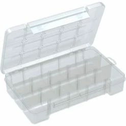 Discount ⭐ Akro-Mils Medium Clear storage case w/ 2 Dividers 05805, 11x7x2-3/8 - Pkg Qty 6 🎁 -Containers shop 05805 24