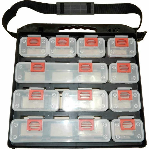 Flash Sale ❤️ ShopSol 1010500 Bin Compartment Case - 1 Sided, 11 Locking Bins, 15-1/2"L x 16"W x 2-3/4"H - Black 🌟 3 Flash Sale ❤️ ShopSol 1010500 Bin Compartment Case - 1 Sided, 11 Locking Bins, 15-1/2"L x 16"W x 2-3/4"H - Black 🌟 - Image 3