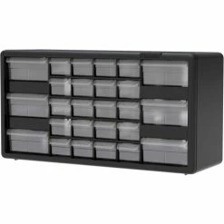 Promo 😍 Akro-Mils Plastic Drawer Parts Cabinet 10126 - 20"W x 6-3/8"D x 10-1/4"H, Black, 26 Drawers 🔔