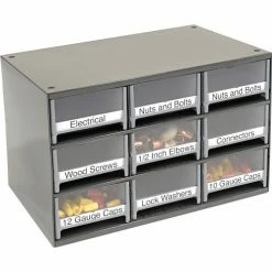 Cheapest 😀 Akro-Mils Steel Small Parts Storage Cabinet 19909 - 17"W x 11"D x 11"H w/ 9 Gray Drawers 🧨 -Containers shop 104830 04