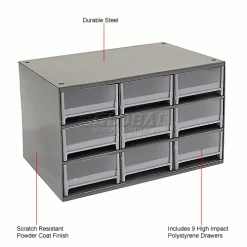 Cheapest 😀 Akro-Mils Steel Small Parts Storage Cabinet 19909 - 17"W x 11"D x 11"H w/ 9 Gray Drawers 🧨 -Containers shop 104830 1wco