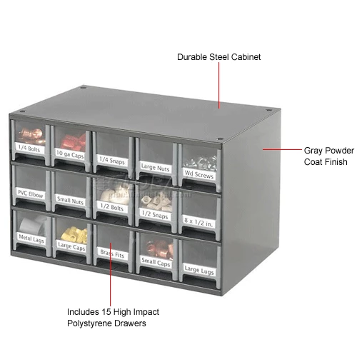Best Pirce ๐ Akro-Mils Steel Small Parts Storage Cabinet 19715 - 17"W x 11"D x 11"H w/ 15 Gray Drawers โค๏ธ 14 Best Pirce ๐ Akro-Mils Steel Small Parts Storage Cabinet 19715 - 17"W x 11"D x 11"H w/ 15 Gray Drawers โค๏ธ - Image 14