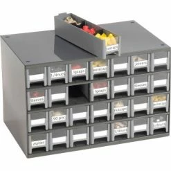 Deals 👏 Akro-Mils Steel Small Parts Storage Cabinet 19228 - 17"W x 11"D x 11"H w/ 28 Gray Drawers 🔥 -Containers shop 104838 04