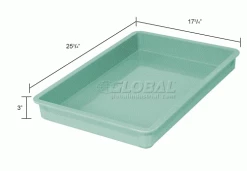 Coupon 🎁 MFG Tray Molded Fiberglass Toteline Stacking Tote 870008 - 25-3/4"L x 17-3/4"W x 3"H, Green 👏 23 Coupon 🎁 MFG Tray Molded Fiberglass Toteline Stacking Tote 870008 - 25-3/4"L x 17-3/4"W x 3"H, Green 👏 -Containers shop 114007GN dim