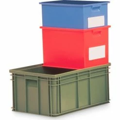 Discount 🎁 SSI Schaefer Schaefer Stacking Transport Container 14/6-2 H PL - 18-3/8"L x 12-1/2"W x 4-5/8"H - Blue 🥰
