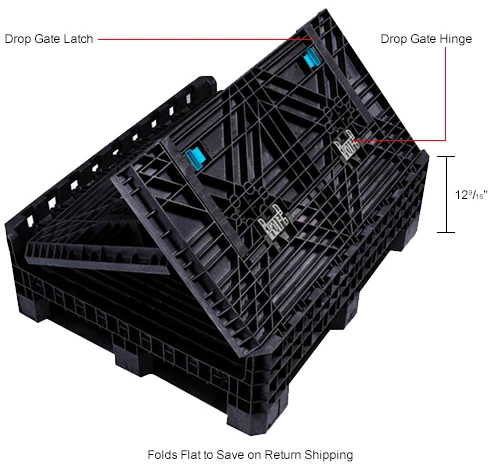 Wholesale ⭐ Global Industrial Folding Bulk Shipping Container, 32"Lx30"Wx34"H, 1800 Lb. Capacity, Black 🛒 13 Wholesale ⭐ Global Industrial Folding Bulk Shipping Container, 32"Lx30"Wx34"H, 1800 Lb. Capacity, Black 🛒 - Image 13