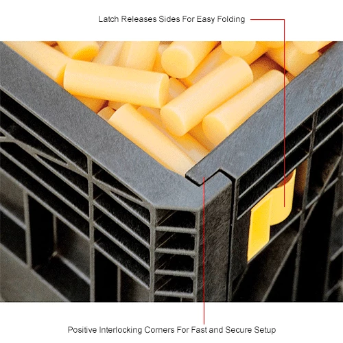 Wholesale ⭐ Global Industrial Folding Bulk Shipping Container, 32"Lx30"Wx34"H, 1800 Lb. Capacity, Black 🛒 14 Wholesale ⭐ Global Industrial Folding Bulk Shipping Container, 32"Lx30"Wx34"H, 1800 Lb. Capacity, Black 🛒 - Image 14