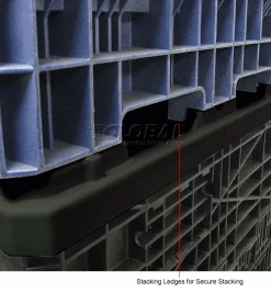 Best Sale 🧨 Monoflo Folding Bulk Shipping Container Lid BC3230LID - 32"L x 30"W Black 💯 -Containers shop 155214 4wco