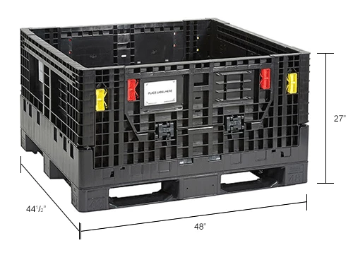 Deals ๐ Global Industrial Folding Bulk Shipping Container, 48"Lx45"Wx27"H, 1500 Lb. Capacity, Black ๐ฅ 24 Deals ๐ Global Industrial Folding Bulk Shipping Container, 48"Lx45"Wx27"H, 1500 Lb. Capacity, Black ๐ฅ - Image 24