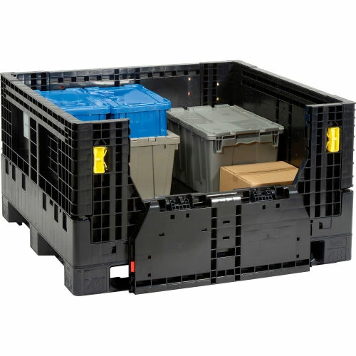 Deals ๐ Global Industrial Folding Bulk Shipping Container, 48"Lx45"Wx27"H, 1500 Lb. Capacity, Black ๐ฅ 2 Deals ๐ Global Industrial Folding Bulk Shipping Container, 48"Lx45"Wx27"H, 1500 Lb. Capacity, Black ๐ฅ - Image 2