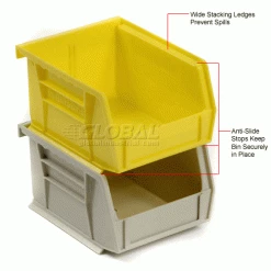 Top 10 ⌛ Akro-Mils® AkroBin® Plastic Stack & Hang Bin, 4-1/8"W x 5-3/8"D x 3"H, Stone - Pkg Qty 24 😍 -Containers shop 184810BG 3wco