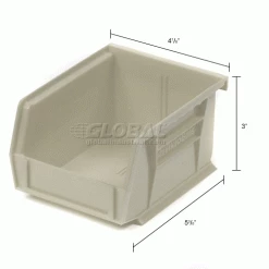 Top 10 ⌛ Akro-Mils® AkroBin® Plastic Stack & Hang Bin, 4-1/8"W x 5-3/8"D x 3"H, Stone - Pkg Qty 24 😍 -Containers shop 184810BG dim