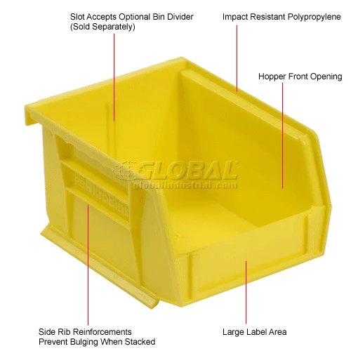 Top 10 ⌛ Akro-Mils® AkroBin® Plastic Stacking Bin, 4-1/8"W x 5-3/8"D x 3"H, Yellow - Pkg Qty 24 ✔️ 14 Top 10 ⌛ Akro-Mils® AkroBin® Plastic Stacking Bin, 4-1/8"W x 5-3/8"D x 3"H, Yellow - Pkg Qty 24 ✔️ - Image 14