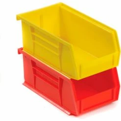Discount ✨ Akro-Mils® AkroBin® Plastic Stack & Hang Bin, 4-1/8"W x 7-3/8"D x 3"H, Yellow - Pkg Qty 24 💯 -Containers shop 184811YL 02