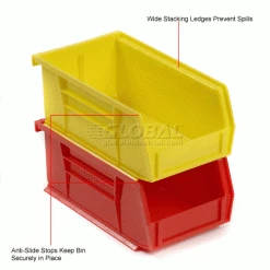 Discount ✨ Akro-Mils® AkroBin® Plastic Stack & Hang Bin, 4-1/8"W x 7-3/8"D x 3"H, Yellow - Pkg Qty 24 💯 -Containers shop 184811YL 3wco