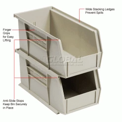 Promo 😉 Akro-Mils® AkroBin® Plastic Stack & Hang Bin, 5-1/2"W x 10-7/8"D x 5"H, Stone - Pkg Qty 12 🔥 -Containers shop 184812BG 3wco