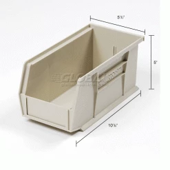 Promo 😉 Akro-Mils® AkroBin® Plastic Stack & Hang Bin, 5-1/2"W x 10-7/8"D x 5"H, Stone - Pkg Qty 12 🔥 -Containers shop 184812BG dim
