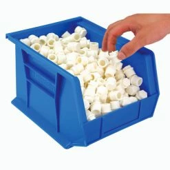 Discount ✔️ Akro-Mils® AkroBin® Plastic Stack & Hang Bin, 8-1/4"W x 10-3/4"D x 7"H, Blue - Pkg Qty 6 💯