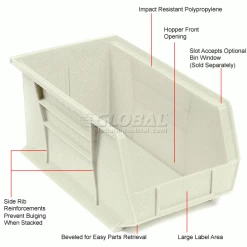 Top 10 😍 Akro-Mils® AkroBin® Plastic Stack & Hang Bin, 8-1/4"W x 14-3/4"D x 7"H, Stone - Pkg Qty 12 ✨ -Containers shop 184815BG 1wco