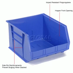 Best Pirce 🤩 Akro-Mils® AkroBin® Plastic Stack & Hang Bin, 16-1/2"W x 18"D x 11"H, Blue - Pkg Qty 3 ✨ -Containers shop 184818BL 1wco