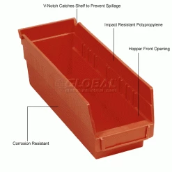 Top 10 💯 Global Industrial Plastic Nesting Storage Shelf Bin 4-1/8"W x 11-5/8"D x 4"H Red - Pkg Qty 24 🤩 25 Top 10 💯 Global Industrial Plastic Nesting Storage Shelf Bin 4-1/8"W x 11-5/8"D x 4"H Red - Pkg Qty 24 🤩 -Containers shop 184837RD 1wco