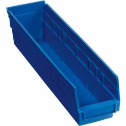 Best deal 🌟 Global Industrial™ Plastic Nesting Storage Shelf Bin 4-1/8"W x 17-7/8"D x 4"H Blue - Pkg Qty 12 😍