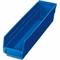 Best deal 🌟 Global Industrial™ Plastic Nesting Storage Shelf Bin 4-1/8"W x 17-7/8"D x 4"H Blue - Pkg Qty 12 😍 -Containers shop 184839BL 03