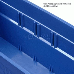 Best deal 🌟 Global Industrial™ Plastic Nesting Storage Shelf Bin 4-1/8"W x 17-7/8"D x 4"H Blue - Pkg Qty 12 😍 -Containers shop 184839BL 3wco
