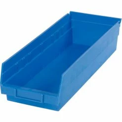 Coupon 🥰 Global Industrial™ Plastic Nesting Storage Shelf Bin 6-5/8"W x 17-7/8"D x 4"H Blue - Pkg Qty 12 👍