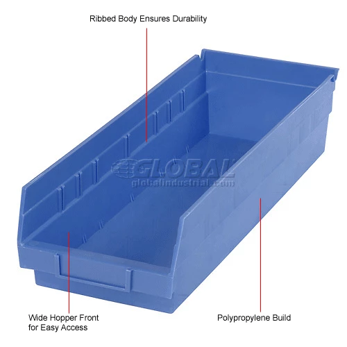 Coupon 🥰 Global Industrial Plastic Nesting Storage Shelf Bin 6-5/8"W x 17-7/8"D x 4"H Blue - Pkg Qty 12 👍 12 Coupon 🥰 Global Industrial Plastic Nesting Storage Shelf Bin 6-5/8"W x 17-7/8"D x 4"H Blue - Pkg Qty 12 👍 - Image 12