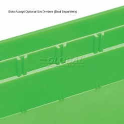 Promo 🌟 Global Industrial™ Plastic Nesting Storage Shelf Bin 6-5/8"W x 23-5/8"D x 4"H Green - Pkg Qty 6 😉 -Containers shop 184842GN 3wco