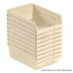 Wholesale 👍 Global Industrial™ Plastic Nesting Storage Shelf Bin 8-3/8"W x 11-5/8"D x 4"H Beige - Pkg Qty 12 💯 -Containers shop 184843BG 2wco