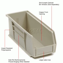 Top 10 🎁 Akro-Mils® AkroBin® Plastic Stack & Hang Bin, 4-1/8"W x 10-7/8"D x 4"H, Stone - Pkg Qty 12 ⌛ -Containers shop 188013BG 1wco