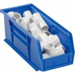 Brand new ✔️ Akro-Mils® AkroBin® Plastic Stack & Hang Bin, 4-1/8"W x 10-7/8"D x 4"H, Blue - Pkg Qty 12 🎁 -Containers shop 188013BL 01