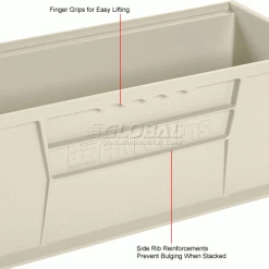 Flash Sale 💯 Akro-Mils® AkroBin® Plastic Stack & Hang Bin, 5-1/2"W x 14-3/4"D x 5"H, Stone - Pkg Qty 12 ⭐ -Containers shop 188015BG 3wco