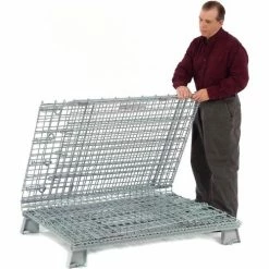 Best deal 🎉 Global Industrial™ Folding Wire Container 48"L x 40"W x 42-1/2"H 5000 Lb. Capacity 😍 -Containers shop 198696 12 4