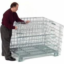New 🔥 Global Industrial™ Folding Wire Container 48"L x 40"W x 36-1/2"H 4000 Lb. Capacity 🧨 -Containers shop 198696 15 2