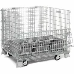Promo 🎁 Global Industrial™ Folding Wire Container 40"L x 32"W x 34-1/2"H 4000 Lb. Capacity 😍 -Containers shop 198696 59 3