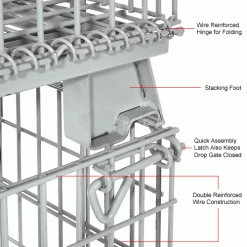 Promo 🎁 Global Industrial™ Folding Wire Container 40"L x 32"W x 34-1/2"H 4000 Lb. Capacity 😍 -Containers shop 198697 4wco 3