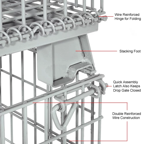 Outlet 🎁 Global Industrial Folding Wire Container 48"L x 40"W x 36-1/2"H 5000 Lb. Capacity 🔔 48 Outlet 🎁 Global Industrial Folding Wire Container 48"L x 40"W x 36-1/2"H 5000 Lb. Capacity 🔔 - Image 48