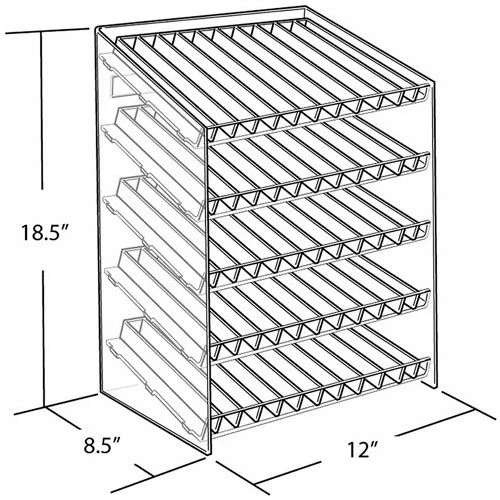 Buy 👍 Global Approved 222885, 60 Compartment Cosmetic Display, 12"W x 18.5"H x 8.5"D, CLR, 1 Pc 👏 3 Buy 👍 Global Approved 222885, 60 Compartment Cosmetic Display, 12"W x 18.5"H x 8.5"D, CLR, 1 Pc 👏 - Image 3