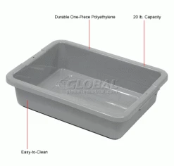 Wholesale 🎉 Rubbermaid® Bus Utility Tote Box Without Lid, 20"L x 15"W x 5"H 😉 -Containers shop 235945 1wco