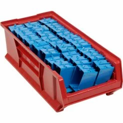 Discount 😉 Quantum Storage Systems Quantum Plastic Hulk Stacking Bin, 11"W x 24"D x 7"H, Red - Pkg Qty 4 😍 -Containers shop 238050RD 02