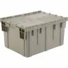 Brand new 👏 Global Industrial™ Plastic Shipping/Storage Tote W/Attached Lid, 28-1/8"x20-3/4"x15-5/8", Gray 💯