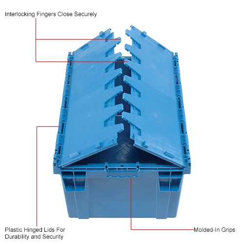 Best Pirce ✨ Global Industrial Plastic Shipping/Storage Tote W/Attached Lid, 28-1/8"x20-3/4"x15-5/8", Blue 💯 15 Best Pirce ✨ Global Industrial Plastic Shipping/Storage Tote W/Attached Lid, 28-1/8"x20-3/4"x15-5/8", Blue 💯 - Image 15