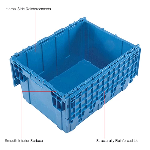 Best Pirce ✨ Global Industrial Plastic Shipping/Storage Tote W/Attached Lid, 28-1/8"x20-3/4"x15-5/8", Blue 💯 16 Best Pirce ✨ Global Industrial Plastic Shipping/Storage Tote W/Attached Lid, 28-1/8"x20-3/4"x15-5/8", Blue 💯 - Image 16
