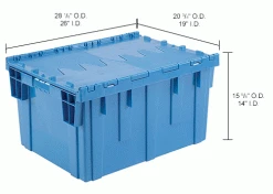 Best Pirce ✨ Global Industrial Plastic Shipping/Storage Tote W/Attached Lid, 28-1/8"x20-3/4"x15-5/8", Blue 💯 40 Best Pirce ✨ Global Industrial Plastic Shipping/Storage Tote W/Attached Lid, 28-1/8"x20-3/4"x15-5/8", Blue 💯 -Containers shop 238148BLIN dim