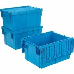 Best Pirce ✨ Global Industrial Plastic Shipping/Storage Tote W/Attached Lid, 28-1/8"x20-3/4"x15-5/8", Blue 💯 25 Best Pirce ✨ Global Industrial Plastic Shipping/Storage Tote W/Attached Lid, 28-1/8"x20-3/4"x15-5/8", Blue 💯 -Containers shop 238148BL 04